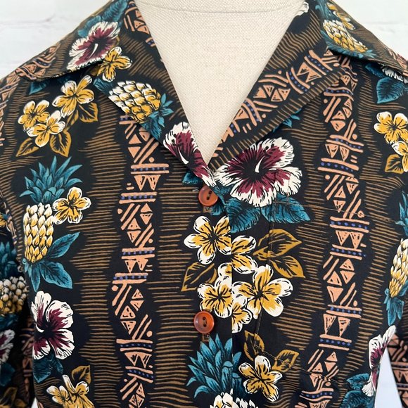 Vintage 80's Hilo Hattie Blouse - Tribal Hawaiian Print - Size Junior 5 - Picture 3 of 8